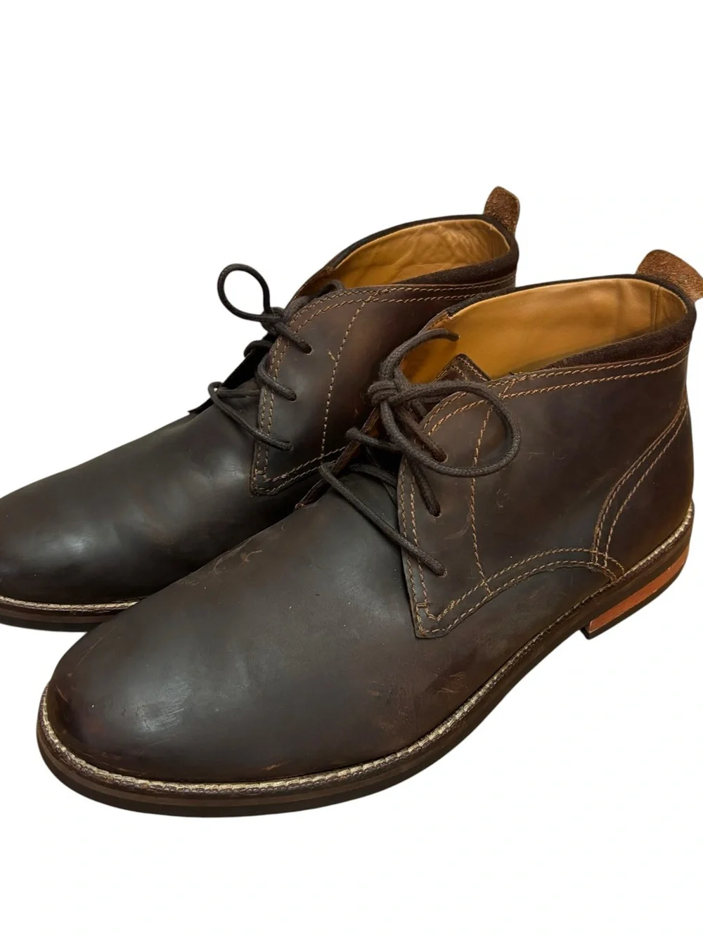 Cole Haan Ogden Stitch Chukka Boots Leather Brown Men Size US 9.5 M